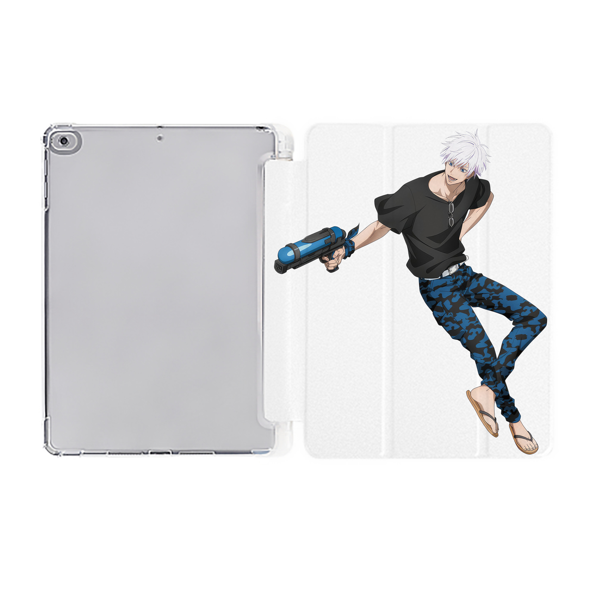（画像用） 呪術廻戦 Jujutsu Kaisen IPad ケース ペン収納付き 三つ折りスタンド PUレザー×シリコン 対応機種9.5/10.5/10.9インチ